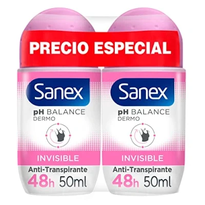 Image de Sanex Déodorant Roll On Dermo Invisible, paquet de 2 pièces