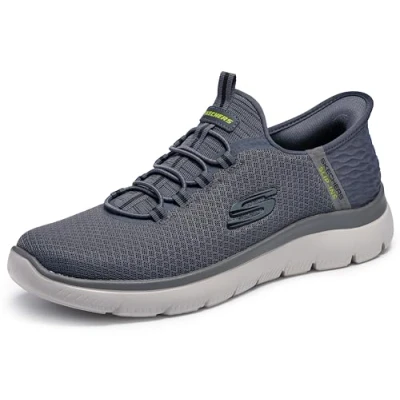 Image de Skechers Baskets montantes Summits pour homme, Bordure en maille anthracite, 39 EU
