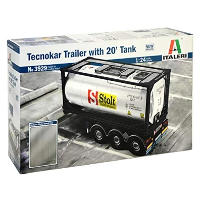 Afbeelding van Italeri 3929 Tecnokar Trailer w/ 20ft Tank Vrachtwagen (bouwpakket) 1:24