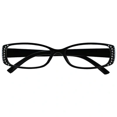 Afbeelding van UV Reader Leesbril, zwart, diamonte stijl, designerstijl dames UVR093Bk +2.00