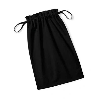 Afbeelding van Westford Mill Organic Cotton Draw Cord Bag WM118 Black XS (10 x 15 cm)
