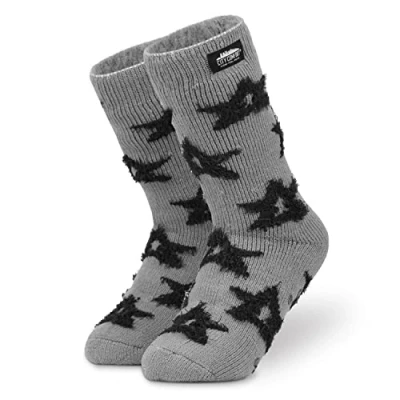 Afbeelding van CityComfort Damessokken, fantasie, antislip, voor dames, winter, Zwarte ster