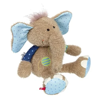 Afbeelding van sigikid Knuffel Olifant Blauw Patchwork Sweety 42962