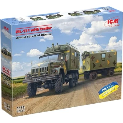 Afbeelding van 1:72 ICM 72817 ZiL 131 met Trailer Armed Forces of Ukraine Plastic Modelbouwpakket