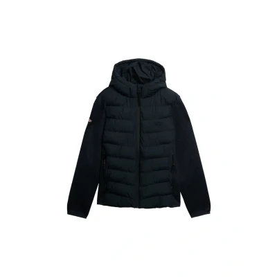 Afbeelding van Superdry Hooded Storm Hybrid Winterjas, Heren, Maat: Small, Eclipse navy