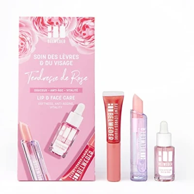 Afbeelding van BELWEDER Lip en gezichtsverzorgingsset van Rose 1 revitaliserend serum + balsem stick vloeibare Damascus rozenolie