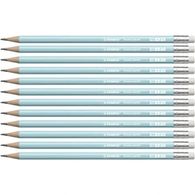 Afbeelding van Stabilo Swano Potlood, pastelkleuren, 10 stuks, HB grafiet, pastelblauw