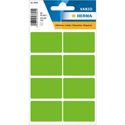 Afbeelding van Huismerk Herma 3695 Universele Etiket 26x40mm Groen 10 pakjes met 5 velletjes stickers