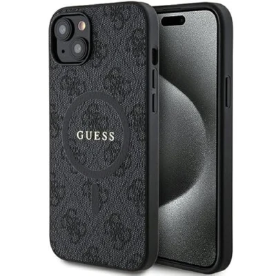 Afbeelding van Guess 4G Colored Ring Back Case (MagSafe Compatible) Apple iPhone 15 (6.1&quot;) Zwart