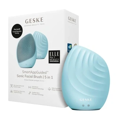Afbeelding van GESKE SmartAppGuided™ Facial Brush 5 in 1 Elektrische gezichtsreinigingsborstel Zachte siliconen borstel Professionele gezichtsreiniging Gezichtsreinigingsapparaat Gezichtsmassager