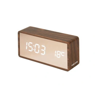 Afbeelding van Karlsson wekker Copper Mirror dark wood