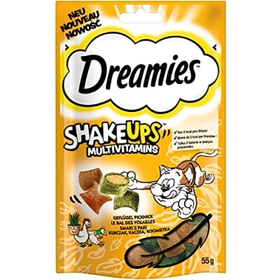 Afbeelding van 55g Dreamies Shakeups Multivitamins Gevogelte Picknick Kattensnacks