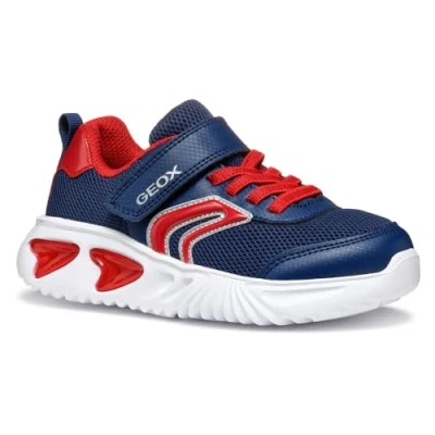 Afbeelding van Geox Light UP Assister BOY Sneakers laag voor kinderen, Maat: 24, Navy/red Imitatieleer/ textiel