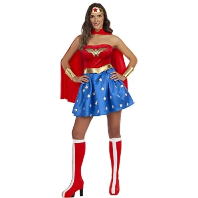 Afbeelding van FUNIDELIA Sexy Wonder Woman kostuum voor vrouwen Maat: L Rood