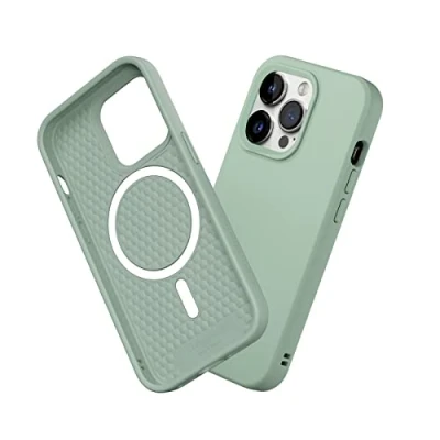 Afbeelding van RHINOSHIELD Hoesje compatibel met [iPhone 14 Pro] SolidSuit Magsafe dunne hoes schokabsorberende technologie en premium matte afwerking saliegroen