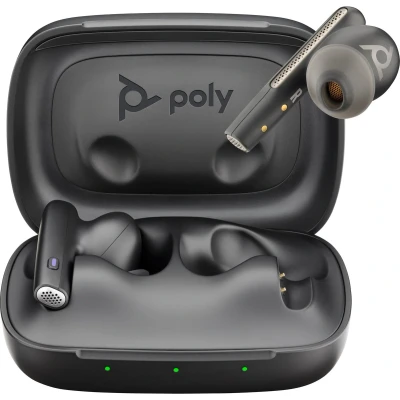 Afbeelding van HP Poly Voyager Free 60 UC M Carbon Black Earbuds +BT700 USB A Adapter +Basic Ladeetui In Ear oordopjes Computer Bluetooth Stereo Zwart Volumeregeling,