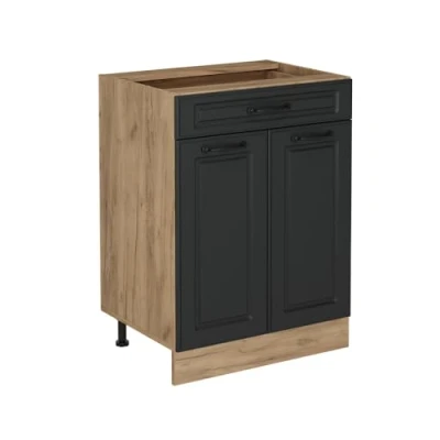 Afbeelding van Vicco Keukenonderkast R Line, Antraciet landhuis/Krachtige eik goud, 60 cm met lade, zonder werkblad