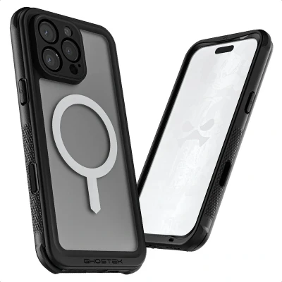 Afbeelding van Ghostek Nautical Waterproof MagSafe Case + Belt Swivel Holster Apple iPhone 16 Pro Max Clear