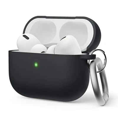 Afbeelding van elago Vloeibare hybride siliconen hoes compatibel met Apple AirPods Pro 2 Generation Case, Dreischichtige structuur: volledige bescherming, zichtbare led voorkant, ondersteunt kabelloze oplading