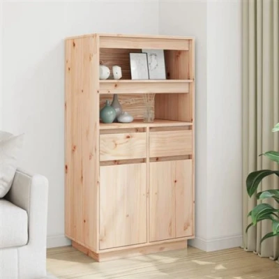 Afbeelding van vidaXL Hoge kast 60x40x116,5 cm massief grenenhout