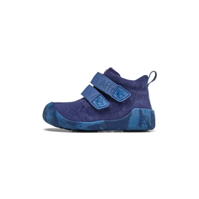 Afbeelding van Affenzahn Lauflerner Talky Chaussures de transition en cuir antidérapantes, avec fermeture Velcro, robuste, légère, taille 19 25, éléphant bleu foncé, 25 EU