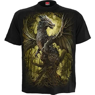 Afbeelding van Spiral Oak Dragon Heren T shirt 3XL Zwart