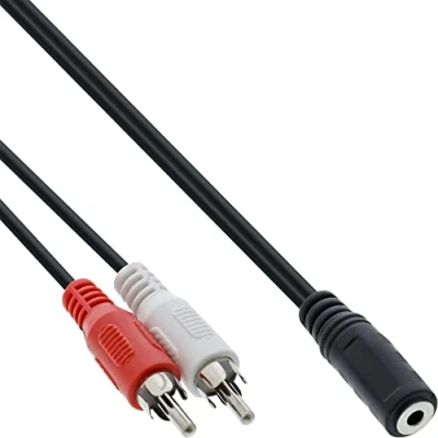 Afbeelding van InLine 2x Cinch 3,5 mm (1 m, RCA, aansluiting (AUX)), Audiokabel