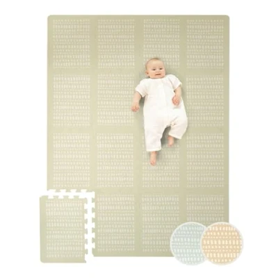 Afbeelding van Hakuna Mat grote puzzelmat voor baby&#039;s Hygge 1,8x1,2m Stijlvolle speelmat in milieuvriendelijke verpakking Niet giftige, geurloze 48 driehoekige tegels, 20 zijranden