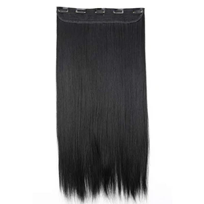 Afbeelding van PRETTYSHOP C51a Clip in hair extensions steil haar, 70 cm, zwart