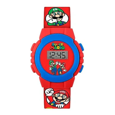 Afbeelding van Mario GSM4234 Digitaal kwartshorloge voor jongens, met kunststof band, Rood, riem, Riem