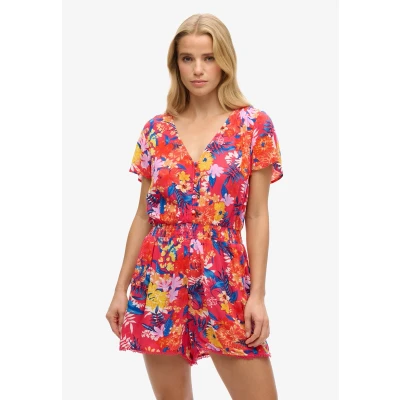 Afbeelding van Superdry Short Sleeve Playsuit Strandaccessoire, Dames, Maat: 38, Pink anenome