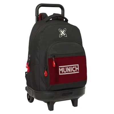 Afbeelding van Safta MUNICH VULCAN Grand sac à dos roulettes, compact, amovible, idéal pour les enfants de différents âges, confortable et polyvalent, qualité résistance, 33 x 22 45 cm, Noir, M