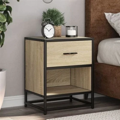Image de vidaXL Tables de chevet 2 pcs chêne sonoma 40x31x50 cm bois ingénierie848687