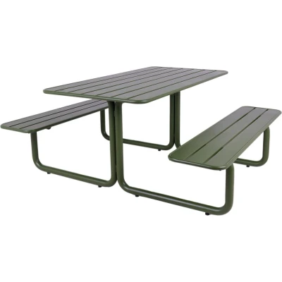 Afbeelding van MaximaVida metalen picknicktafel Max olijfgroen 150 cm
