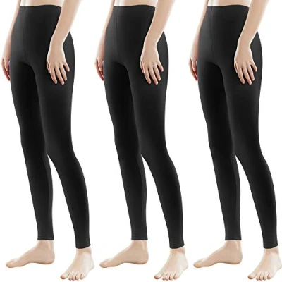 Afbeelding van Libella 1/3 stuks dameslegging, lang, sport, meerkleurig, met getailleerde taille, van katoen 4108VA, 3 zwart