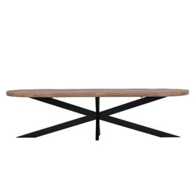 Afbeelding van Giga Meubel Eettafel Ovaal Mangohout Zwart Metaal Onderstel Barn