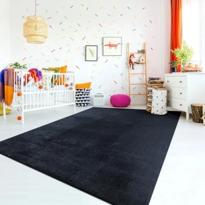 Afbeelding van TT Home Vloerkleed kinderkamer wasbaar antislip zacht modern pastel patroon kleur marine maat:80x150cm