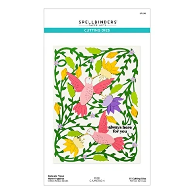 Afbeelding van Spellbinders Delicate Floral Hummingbirds Etched Dies (S7 230) (DISCONTINUED)
