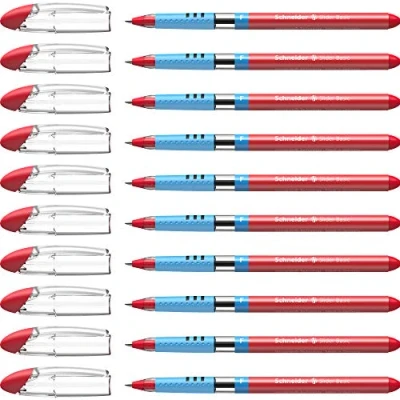 Afbeelding van balpen Schneider Slider Basic F 0,3mm rood doos met 10 stuks