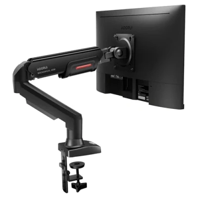 Afbeelding van KOORUI Monitorhouder voor platte en gebogen schermen van 17 tot 32 inch, ergonomische gasveer arm, hoogte, helling, draaibaar, verhoogd draagvermogen 2 9 kg, VESA 75 &amp; 100 mm KR20Y