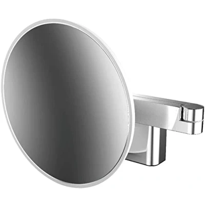 Afbeelding van Emco Evo LED make upspiegel met dubbele scharnier, ronde wandverlichting, dimbare vergrotende spiegel (5 vakken)