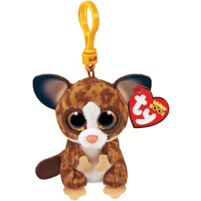 Image de Porte clés en peluche Ty Beaniee Boo&#039;s Clip Binky Le Galagos Marron et Blanc