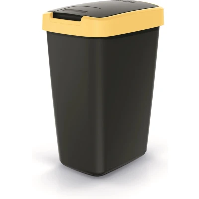 Afbeelding van Prosperplast Prullenbak / Afvalbak 25L Zwart met geel frame