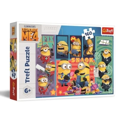 Afbeelding van Trefl Despicable Me 4, Vreugde van de Minions puzzels 160 stukjes Kleurrijke met stripfiguren, creatief entertainment, vrije tijd voor kinderen vanaf 6 jaar