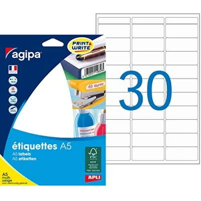 Image de Agipa Etiquette Adhesifs A5 19x38 Etui 480