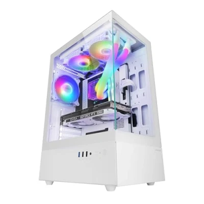 Afbeelding van Mars Gaming MC XO Semitorre ATX Doble Crystal Templado Frgb 120 mm Cámara Wit