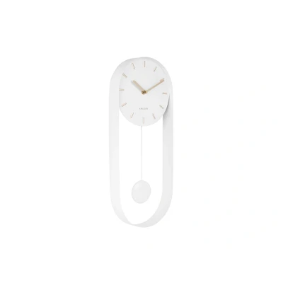 Afbeelding van Wandklok Pendulum Charm staal wit
