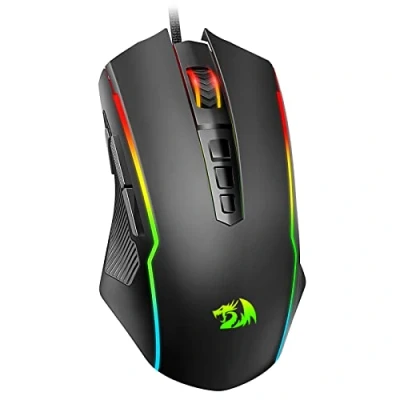 Afbeelding van Redragon M910 K Ranger Basic RGB bedrade gamingmuis 8000 DPI 9 programmeerbare knoppen met Rapid Fire knop Zwart
