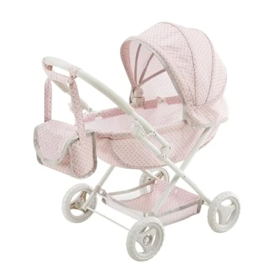 Afbeelding van Teamson Kids Babypop Kinderwagen Polka Dot Prinses in Roze