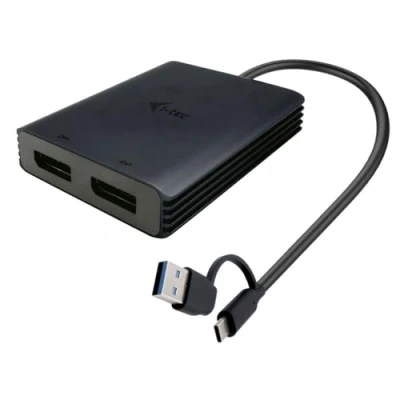 Afbeelding van i tec USB A/USB C Dual 4K/60 Hz DisplayPort Video Adapter